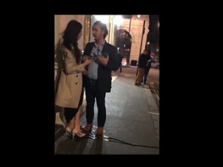 lady pissing herself outside nightclub